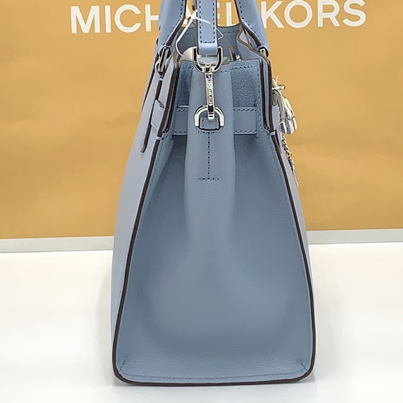 MICHAEL KORS HAMILTON MEDIUM SATCHEL PALE BLUE COLOR - Picture 6 of 16